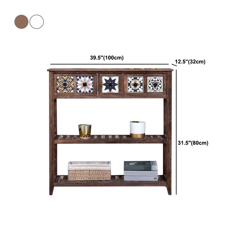 Tavolo di accento moderno della metà del secolo con cassetti per la console Hall