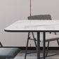 Modern Style Rectangle Dining Table Sintered Stone Drop-Leaf Dining Table with Black Frame Clearhalo ' dining_table' 'Dining Tables & Seating' 'Dining Tables' 'furn' 'furn_dining_table' 'Furniture' 'furniture_dining_table' 'Kitchen & Dining Furniture' 'kitchen&dining_furn' 'kitchen' 'kitchen_dining_table' 1200x1200_46cbd765-65f8-4c85-aeb2-e24688fcc56c