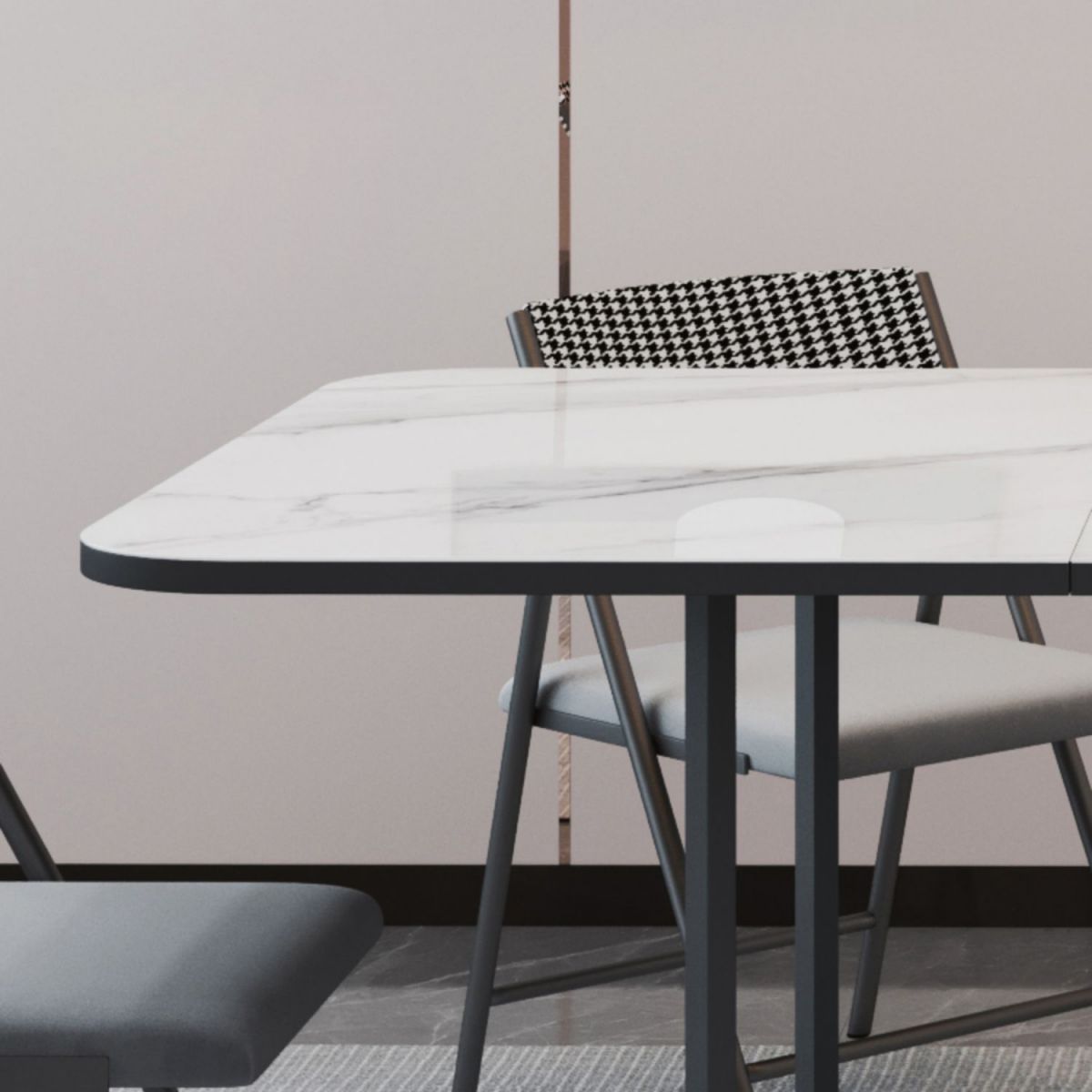 Modern Style Rectangle Dining Table Sintered Stone Drop-Leaf Dining Table with Black Frame Clearhalo ' dining_table' 'Dining Tables & Seating' 'Dining Tables' 'furn' 'furn_dining_table' 'Furniture' 'furniture_dining_table' 'Kitchen & Dining Furniture' 'kitchen&dining_furn' 'kitchen' 'kitchen_dining_table' 1200x1200_46cbd765-65f8-4c85-aeb2-e24688fcc56c