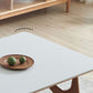 Table à manger rectangulaire avec cadre en bois massif et 4 pieds