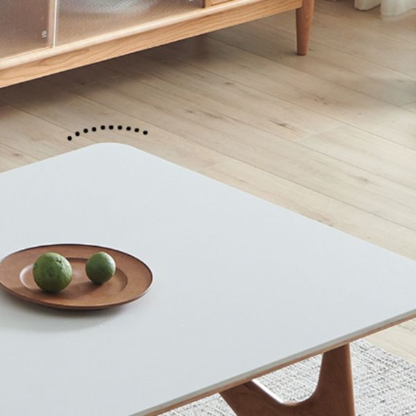 Table à manger rectangulaire avec cadre en bois massif et 4 pieds