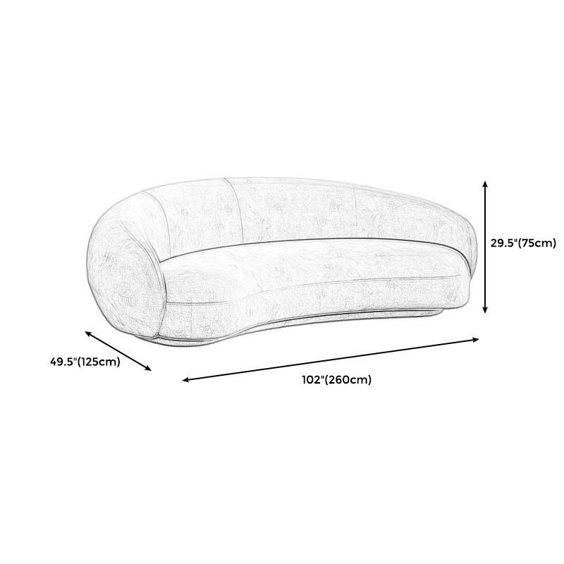Ultra-Modern Tight Back Sofa 27.6"High Armless Curved Sofa for Apartment Clearhalo 'furn' 'furn_sofas' 'Furniture' 'furniture_sofas' 'kitchen' 'kitchen_sofas' 'Living Room Furniture' 'Sofa' 'sofas' 1200x1200_46ce1103-d32b-4672-8016-cc13c0eb52dc