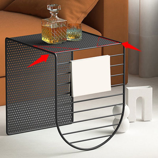 鉄ベースのコーヒーカクテルテーブル付きミッドセンチュリーモダンな長方形のコーヒーテーブル