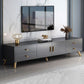 Consola de TV con almacenamiento cerrado, mueble de madera estilo Glam, con cajones y puertas