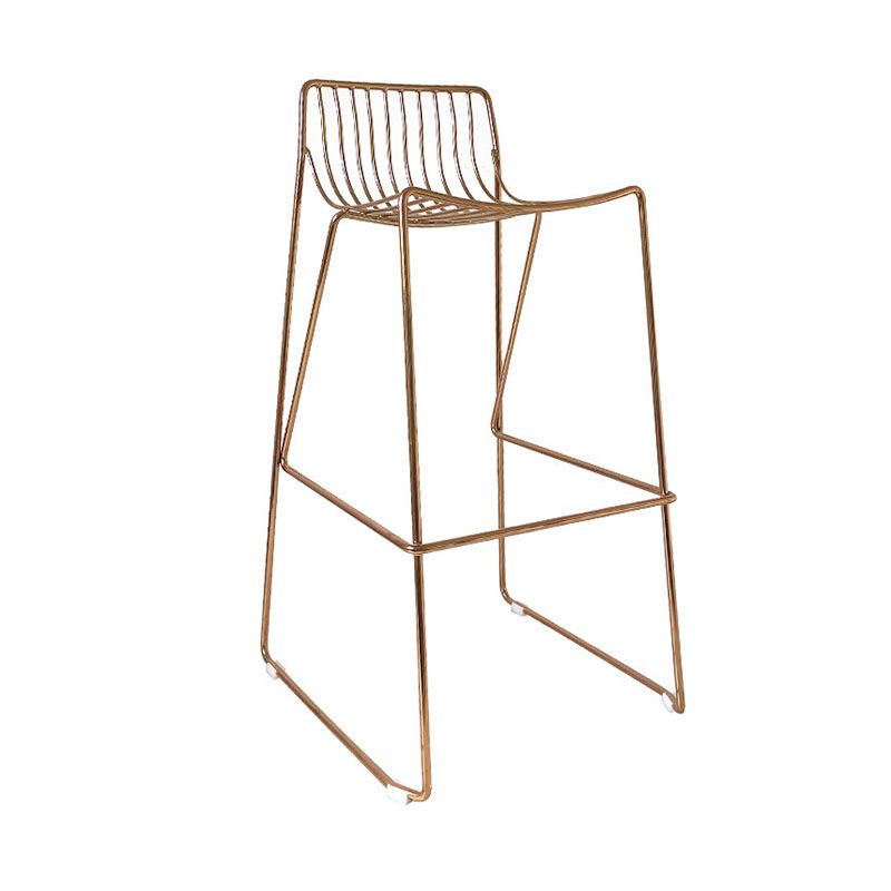 Modern Style Steel Counter Stools with Footrest and Cutout Milk Tea Shop Bar Stool 30 Inch Clearhalo 'Bar Furniture' 'Bar Stools' 'bar_stools' 'furniture_bar_stools' 'Kitchen & Dining Furniture' 'kitchen&dining_furn' 'kitchen' 'kitchen_furn' Furniture' 1200x1200_46d1562c-b121-47ad-9c63-7479515bc299