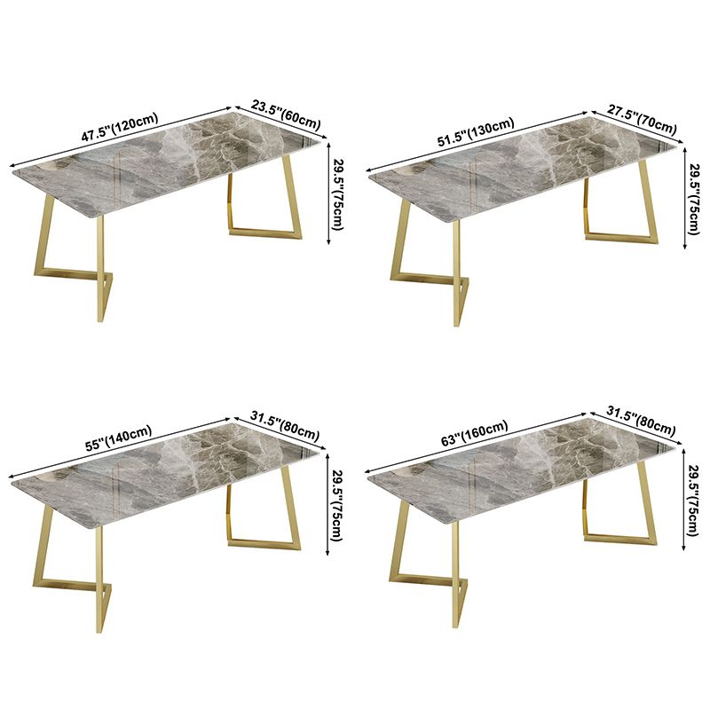 Metal Traditional Luxury Rectangular Dining Table Sintered Stone Table with Sled Base Clearhalo ' dining_table' 'Dining Tables & Seating' 'Dining Tables' 'furn' 'furn_dining_table' 'Furniture' 'furniture_dining_table' 'Kitchen & Dining Furniture' 'kitchen&dining_furn' 'kitchen' 'kitchen_dining_table' 1200x1200_46d1c174-fb17-4b67-9993-854c026ad514