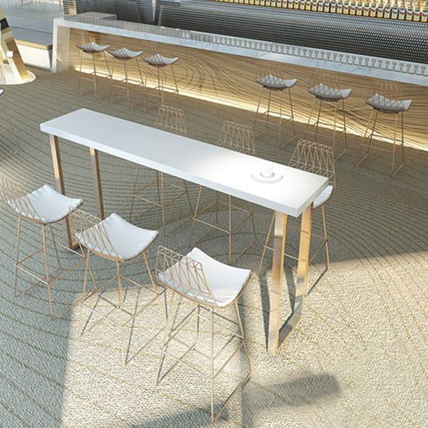 Glam Wood Bar Height Table with Rectangle Table Top Sled Table - 41.3" H Clearhalo 'Bar Furniture' 'Bar Tables' 'bar_tables' 'furn' 'furn_bar_tables' 'Furniture' 'furniture_bar_tables' 'Kitchen & Dining Furniture' 1200x1200_46d23a8c-96fb-4425-a5ec-cc349d35df92
