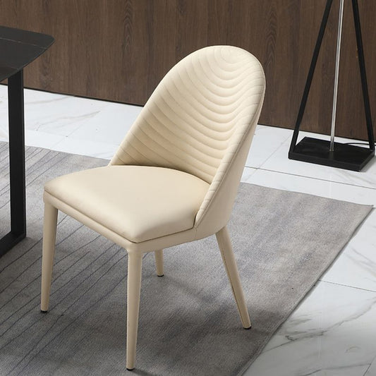 Solid Back Side Chair Modern Contemporary Leather Indoor-Outdoor Chair