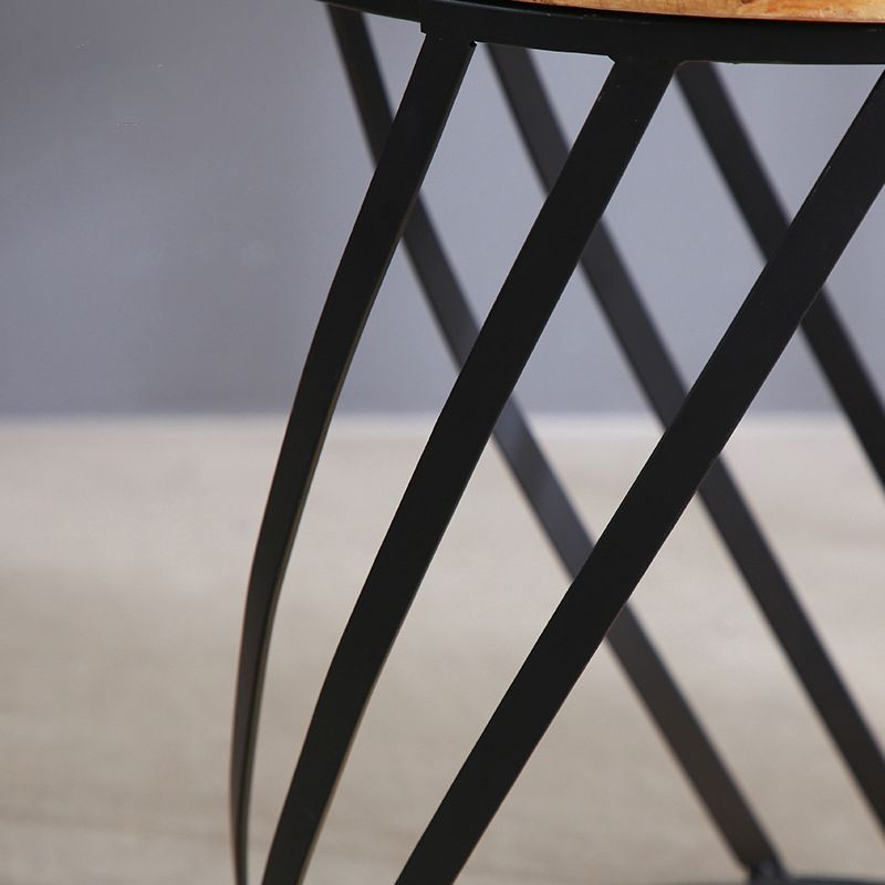 Drum End Table with Storage Solid Wood Round Top and Metal Base Clearhalo 'Coffee & Accent Tables' 'End & Side Tables' 'end_side_tables' 'furn' 'furn_end_side_tables' 'Furniture' 'Living Room Furniture' 1200x1200_46d549bd-5b4f-4a7d-bc29-4d9fcbcf8498