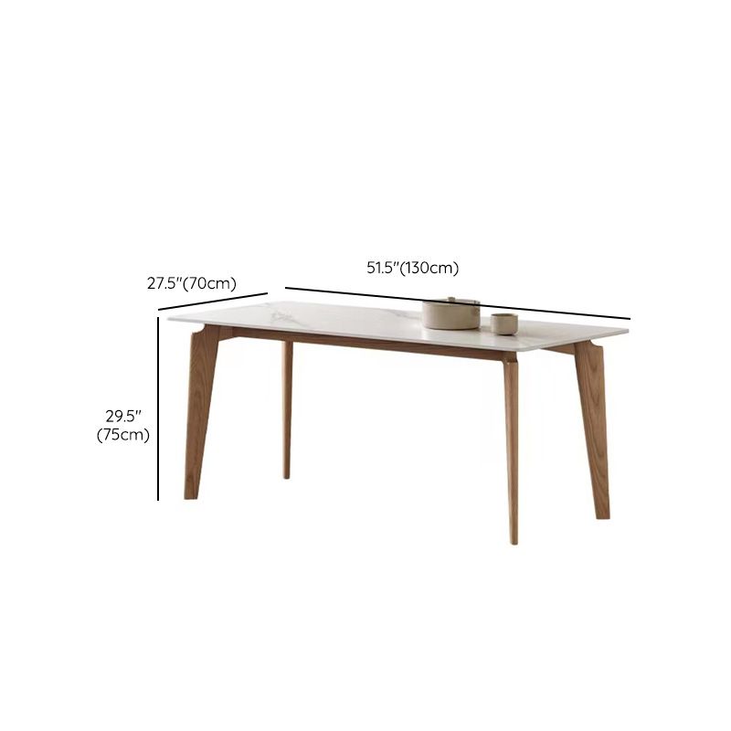 Table de salle à manger de style simplicité Table de salle à manger rectangulaire en pierre en blanc