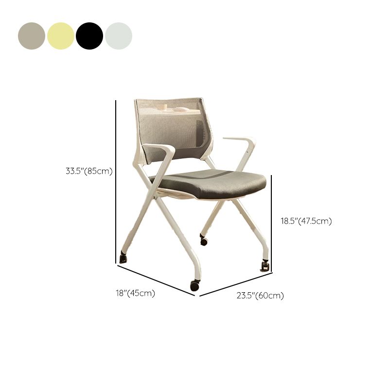 Sedia da ufficio ad armi fissa nessuna sedia da scrivania moderna ergonomica con ruote