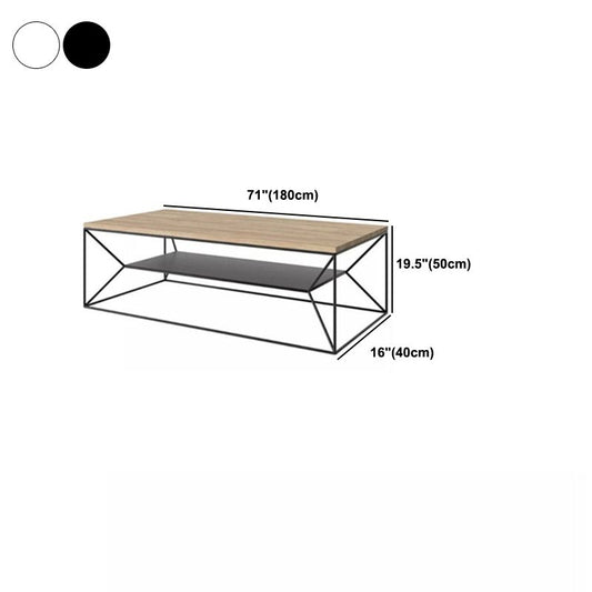 15.75"W TV Stand Industrial Style Open Storage TV Console with 2-shelf