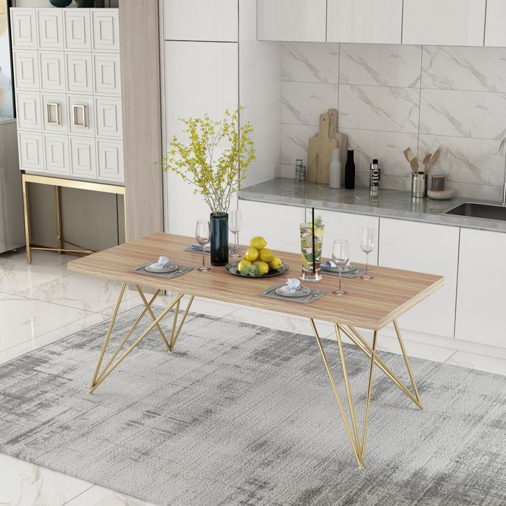 Luxury Style Dining Table Rectangle Dinette Table for Home Kitchen Clearhalo 'Dining Tables & Seating' 'Dining Tables' 'dining_table' 'furn' 'furn_dining_table' 'Furniture' 'Kitchen & Dining Furniture' 1200x1200_46d8abdc-0f9f-4fab-a9b7-8e16d111036d
