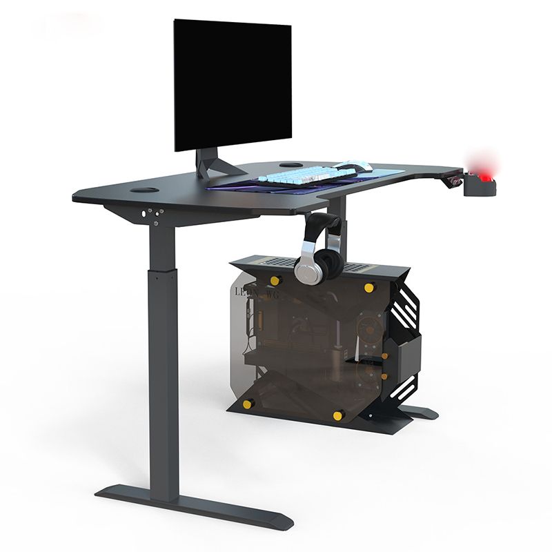 Hedendaagse t-vorm gaming bureau houten verstelbare gaming bureau