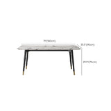 Mesa de comedor rectangular Mid-Century Mesa de comedor de piedra con 4 patas