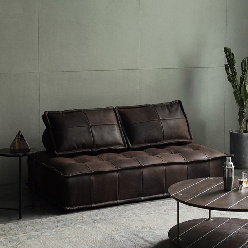 29.92 "ハイクッションソファミッドセンチュリーモダンアームレスソファ枕付き