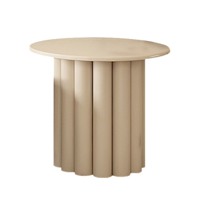 13.7 "/15.7"背の高い4脚茶色/白い丸い木製コーヒーテーブル