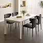 Modern Style 1/3/4/5/7 Pieces Dining Table Rectangle Stone Extendable Furniture in White Clearhalo 'Dining Room Sets' 'Dining Tables & Seating' 'dining_room_set' 'furn' 'furn_dining_room_set' 'Furniture' 'Kitchen & Dining Furniture' 1200x1200_46e035ef-909d-4d3e-94ec-c83c56b3f276
