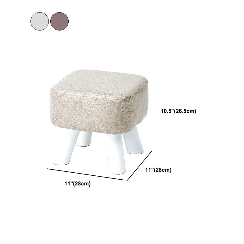Mid-Century Modern Pouf Ottoman PU Leather Upholstered Solid Color Square Ottoman Clearhalo 'furn' 'furn_ottomans_poufs' 'Furniture' 'Living Room Furniture' 'Ottomans & Poufs' 'ottomans_poufs' 1200x1200_46e1a9d0-feea-49a2-8fcc-09c33110dc0a