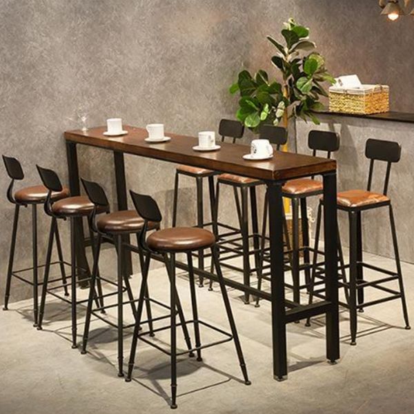 Tavolo da bar del patio rettangolo di rettangolo di rettangolo tavolo da cocktail marrone