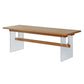 Rectangle Pine Solid Wooden Top Table Modern Dining Table with Acrylic Trestle Base Clearhalo ' dining_table' 'Dining Tables & Seating' 'Dining Tables' 'furn' 'furn_dining_table' 'Furniture' 'furniture_dining_table' 'Kitchen & Dining Furniture' 'kitchen&dining_furn' 'kitchen' 'kitchen_dining_table' 1200x1200_46e35a79-e27b-4a4d-8627-49261f390535