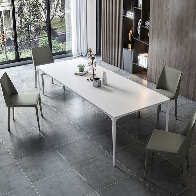 Simplicity Sintered Stone Rectangle Table 4 Legs Base Table for Home Clearhalo ' dining_table' 'Dining Tables & Seating' 'Dining Tables' 'Furniture' 'furniture_dining_table' 'Kitchen & Dining Furniture' 'kitchen&dining_furn' 'kitchen' 'kitchen_dining_table' 1200x1200_46e374c8-1046-4859-b496-1ceca334e6d1