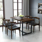Industrial 1/2/5 Pieces Furniture Rectangle Solid Wood Dining Set in Brown