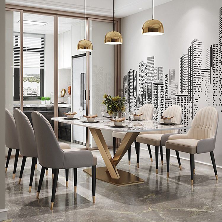 Stone Pedestal Table Traditional Luxury Dining Table Rectangle for Kitchen Home Clearhalo ' dining_table' 'Dining Tables & Seating' 'Dining Tables' 'furn' 'furn_dining_table' 'Furniture' 'furniture_dining_table' 'Kitchen & Dining Furniture' 'kitchen&dining_furn' 'kitchen' 'kitchen_dining_table' 1200x1200_46e4c1e8-f6f8-4a75-8464-38050bd6bf99