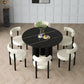 Stone Contemporary Round Dining Table Matte Finish 3 Legs Table for Kitchen Clearhalo 'Dining Tables & Seating' 'Dining Tables' 'dining_table' 'furn' 'furn_dining_table' 'Furniture' 'furniture_dining_table' 'Kitchen & Dining Furniture' 'kitchen' 'kitchen_dining_table' 1200x1200_46e52a08-eb57-47f2-a2c1-da869301f7c4