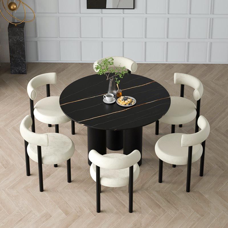 Stone Contemporary Round Dining Table Matte Finish 3 Legs Table for Kitchen Clearhalo 'Dining Tables & Seating' 'Dining Tables' 'dining_table' 'furn' 'furn_dining_table' 'Furniture' 'furniture_dining_table' 'Kitchen & Dining Furniture' 'kitchen' 'kitchen_dining_table' 1200x1200_46e52a08-eb57-47f2-a2c1-da869301f7c4