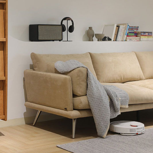 3/4-Sitze moderne braune Sofa-Kee-resistente Sofa mit Metallbeinen