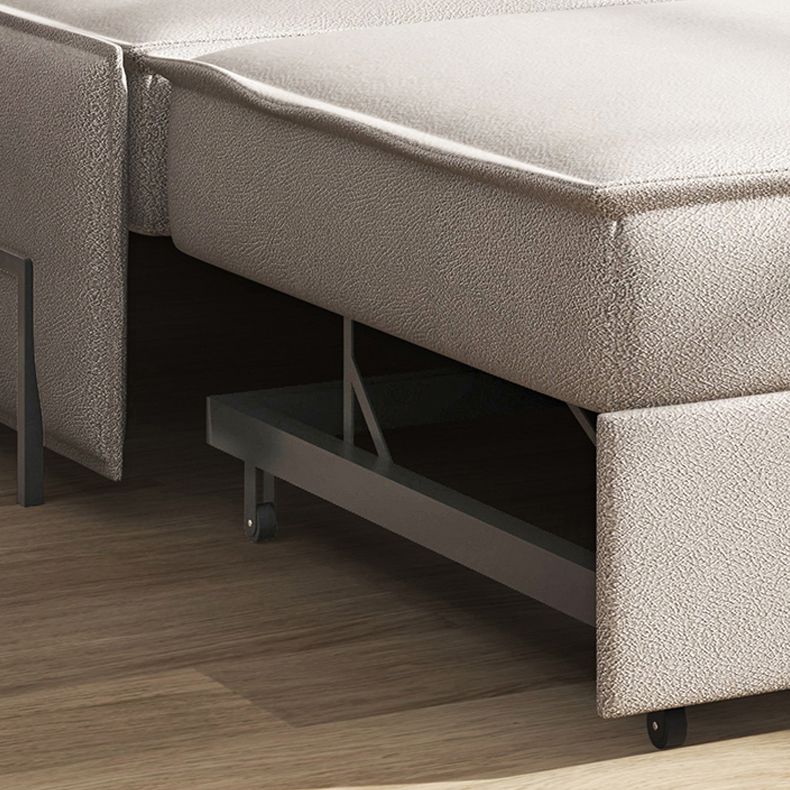 Grijze faux lederen slaper bank 34,64 "brede armloze slaapbank met gestoffeerd