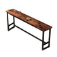 Rectangle Brown Indoor Event and Cocktail Table Trestle Wood Bar Height Pub Table Clearhalo 'Bar Furniture' 'Bar Tables' 'bar_tables' 'furn' 'furn_bar_tables' 'Furniture' 'furniture_bar_tables' 'Kitchen & Dining Furniture' 1200x1200_46e936fa-7226-4e6e-9632-7968df14b0f6