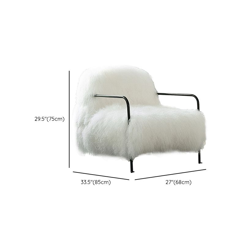 Contemporary 29.52 " Height White Wool Arm Chair for Bedroom Clearhalo 'Accent Chairs' 'accent_chairs' 'Chairs & Seating' 'furn' 'furn_accent_chairs' 'Furniture' 'Living Room Furniture' 1200x1200_46e9f36e-4a69-4a21-b043-10467834e8c6