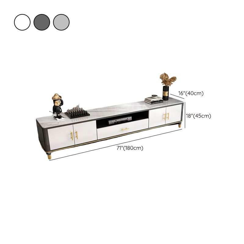 Modern Stone TV Media Stand Wooden Open Shelving 16" W TV Stand with Splayed Legs Clearhalo 'furn' 'furn_tv_stands_entertainment_centers' 'Furniture' 'Living Room Furniture' 'TV Stands & Entertainment Centers' 'TV Stands & Media Storage Furniture' 'tv_stands_entertainment_centers' 1200x1200_46ea0424-90c4-4e56-95f6-20c1b23b16f6