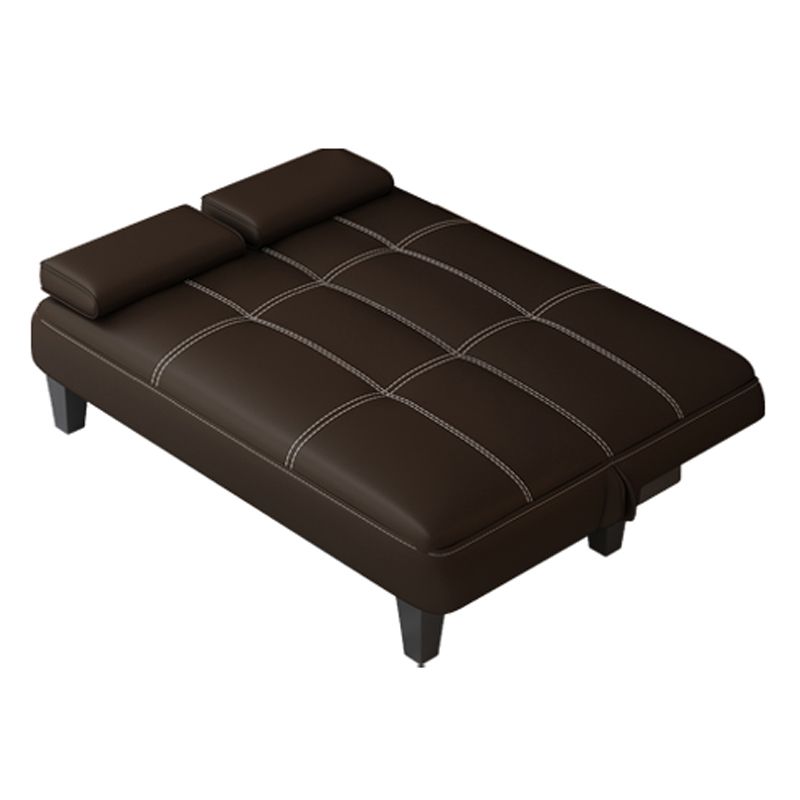 Faux Leather Pillow Top Arms /Armless Sleeper Sofa Bed Biscuit Back Convertible Sofas Clearhalo 'furn' 'furn_futons' 'Furniture' 'Futons & Daybeds' 'Futons' 'Living Room Furniture' 1200x1200_46ece818-f498-42aa-8464-bc3313077364