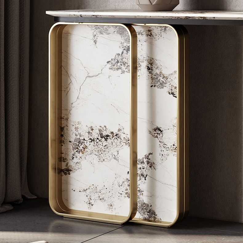 Tavolo accento console dorata glam tavolo di divano console in pietra per hall
