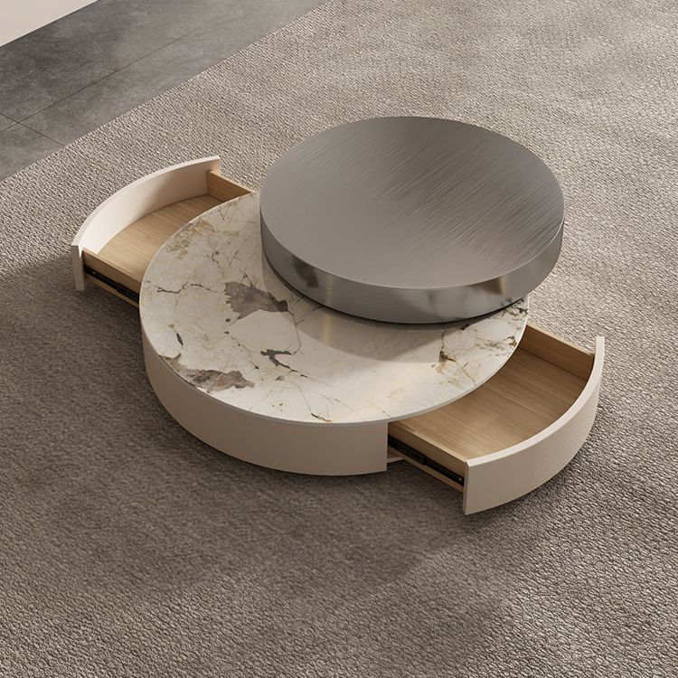 Block and Drum Contemporary Slate BlockHome Coffee Or End Table with Drawers