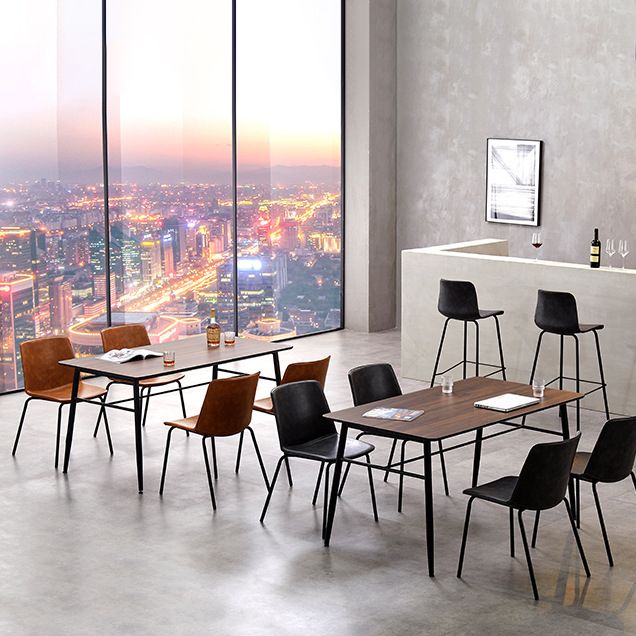 Contemporary Style Metal Chair Kitchen Dining Room Solid Back Side Chairs Set Clearhalo ' kitchen&dining_furn' 'Dining Chairs' 'Dining Tables & Seating' 'dining_chair' 'furn' 'furn_dining_chair' 'Furniture' 'furniture_dining_chair' 'Kitchen & Dining Furniture' 'kitchen' 1200x1200_46ee49d5-9121-4767-b5ce-081d9e4bddef