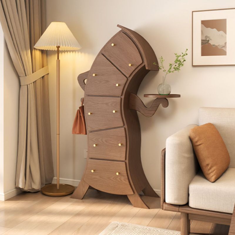 Comenitora de almacenamiento de madera de lencería vertical contemporánea para dormitorio