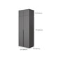 Modern Gray Storage Cabinet with Hinged Doors Faux Wood Cabinet for Bedroom