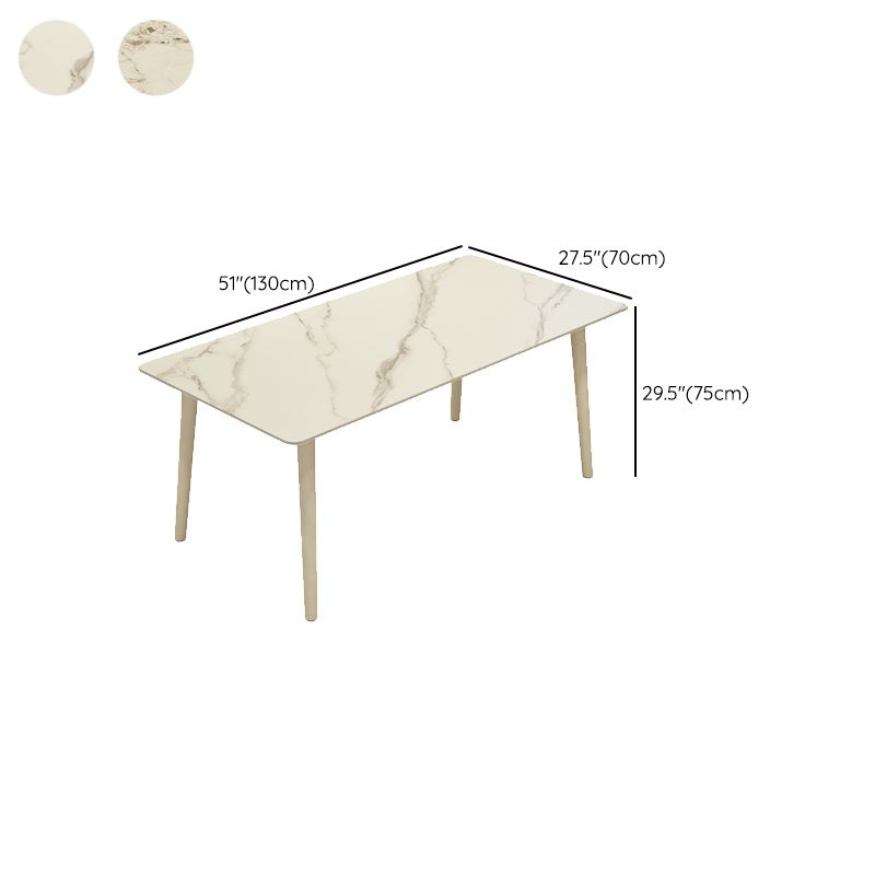 Moderne Rechteckstein -Esstisch 1/5/7 Stücke Essset für Cafe