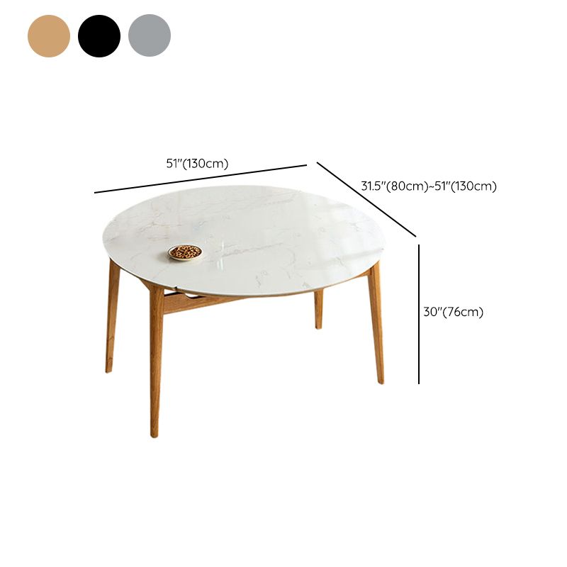 Stone Dining Table Round 4 Legs Dining Site Table, 51.18"x51.18"x29.9" Clearhalo 'Dining Tables & Seating' 'Dining Tables' 'dining_table' 'furn' 'furn_dining_table' 'Furniture' 'Kitchen & Dining Furniture' 1200x1200_46f1ab6c-0275-4beb-b442-1f657be68434