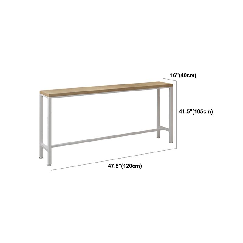 Tavolo da bar per top in legno finitura naturale industriale in metallo bianco tavolo da bistrot