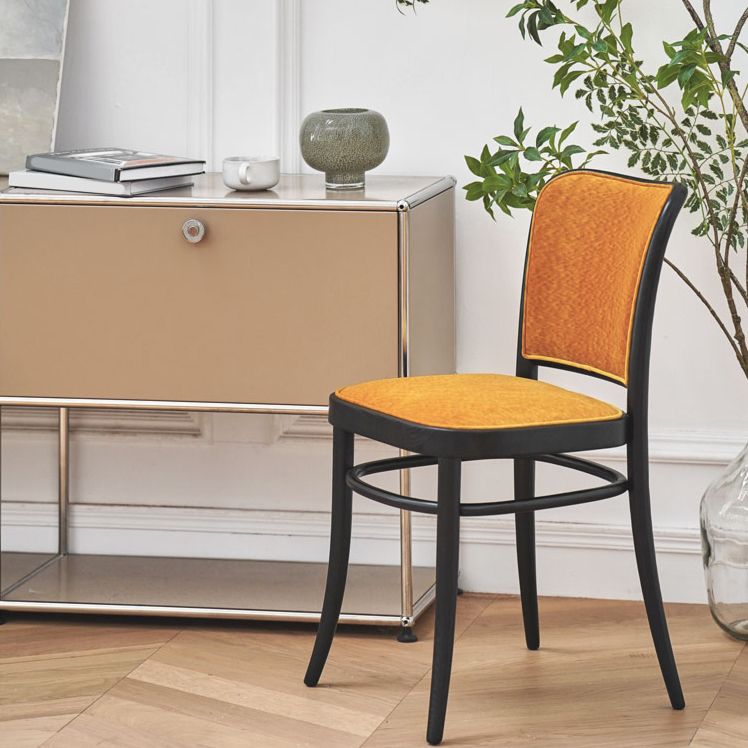 Silla de silla sin brazo tapizada moderna silla lateral de comedor de madera maciza