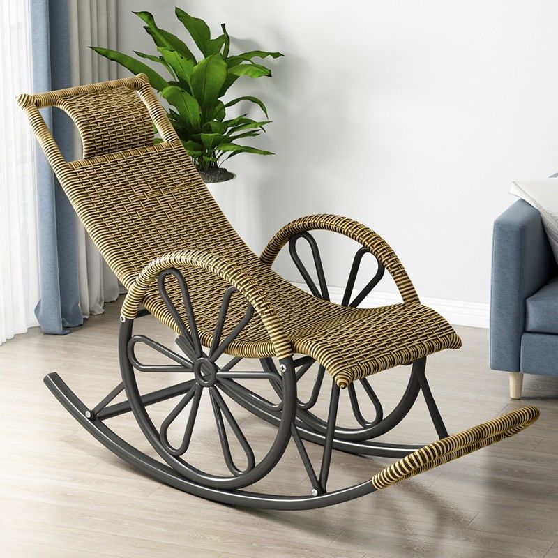 Rattan Modern Rocking Chair Woven Rope Rocker Chair in Black Clearhalo 'Chairs & Seating' 'furn' 'furn_rocking_chairs' 'Furniture' 'Living Room Furniture' 'Rocking Chairs' 'rocking_chairs' 1200x1200_46f41955-2471-4f54-aa22-132c30ca9bd0