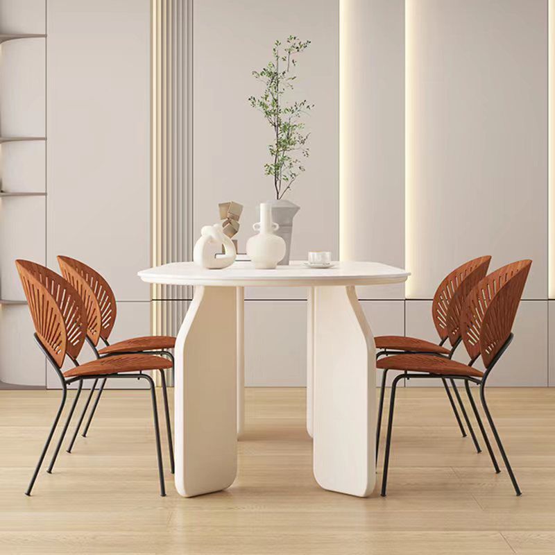 Massief houten eettafel Witte moderne eettafel voor eetkamer