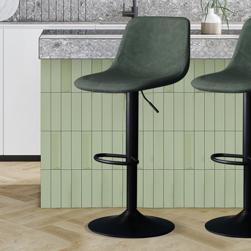Adjustable Swivel Modern Bar Stool PU Upholstery Footrest Backrest Indoor Stool Clearhalo 'Bar Furniture' 'Bar Stools' 'bar_stools' 'furn' 'furn_bar_stools' 'furniture_bar_stools' 'Kitchen & Dining Furniture' 'kitchen&dining_furn' 'kitchen' 'kitchen_furn' Furniture' 1200x1200_46f4bccb-f4e6-4bde-9f59-cd5932998be4