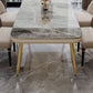 Luxury Kitchen Dinner Table Stone Rectangle 4 Legs Dining Table Clearhalo 'Dining Tables & Seating' 'Dining Tables' 'dining_table' 'furn' 'furn_dining_table' 'Furniture' 'Kitchen & Dining Furniture' 1200x1200_46f543d1-db13-44cc-bdc6-dc144b8e6456