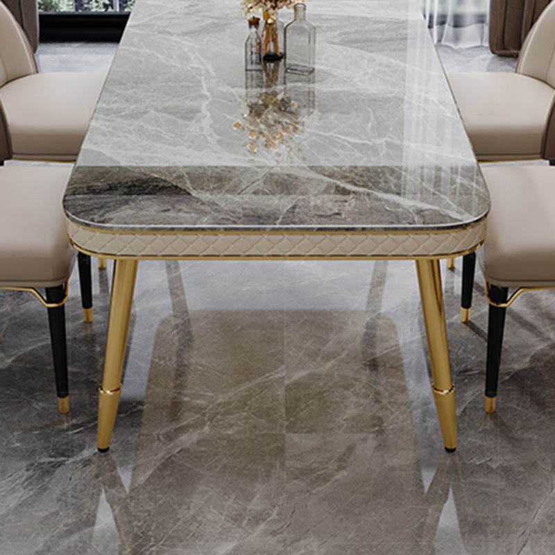 Luxury Kitchen Dinner Table Stone Rectangle 4 Legs Dining Table Clearhalo 'Dining Tables & Seating' 'Dining Tables' 'dining_table' 'furn' 'furn_dining_table' 'Furniture' 'Kitchen & Dining Furniture' 1200x1200_46f543d1-db13-44cc-bdc6-dc144b8e6456